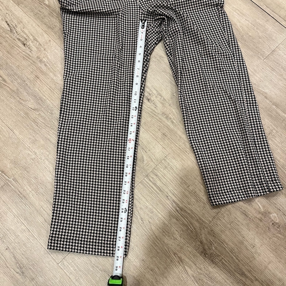 Lands’ End 1X Petite dark Brown & Tan Houndstooth Stretch Pull-On Pants Like New - Picture 8 of 13